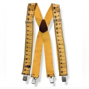 MCGUIRE-NICHOLAS Extra Wide Yellow Tape Ruler Suspenders VINTAGE